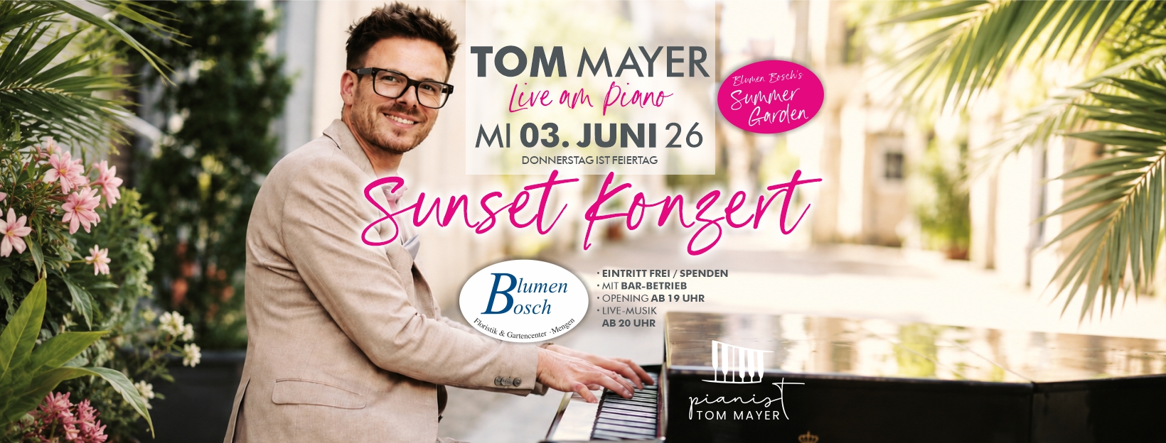 TOM MAYER (PIANIST) LIVE BEI BLUMEN BOSCH